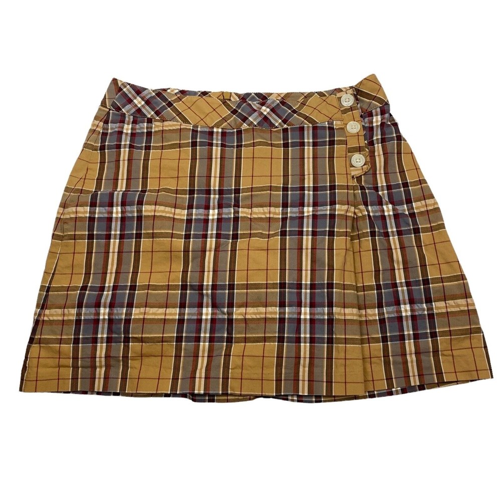 Lady Hagen Skort Womens 4 Brown Red Plaid School Girl Shorts Skirt Golf Stretch